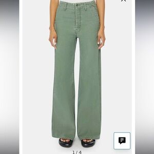 MOTHER Wide Leg Trousers in Olive